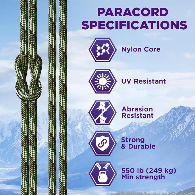 TECEUM Reflective Paracord Rope 1000 – 1000ft/200ft/100ft/50ft – 40+ Colors – - Image 3