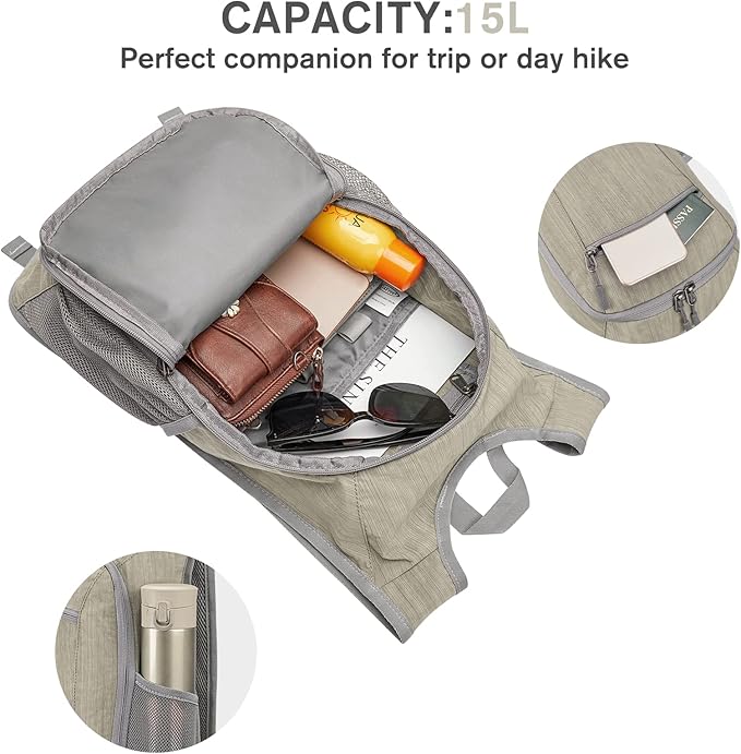 G4Free 10L/15L Hiking Backpack Lightweight Packable Hiking Daypack Small Travel - Image 4