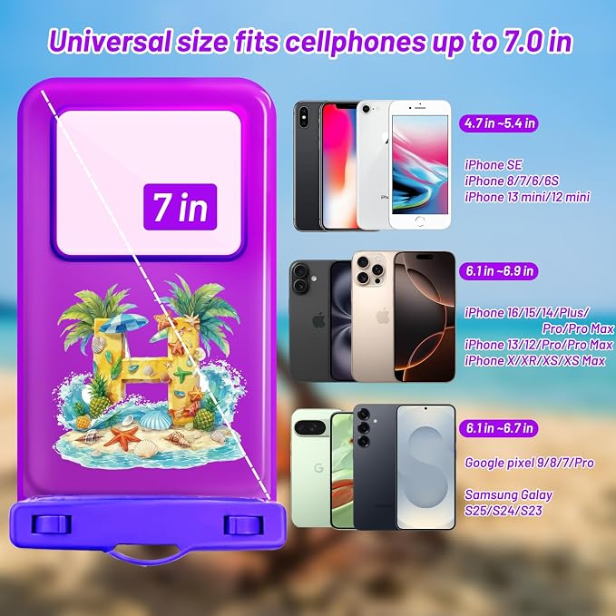 Personalized Initial Waterproof Phone Pouch Case - Image 2