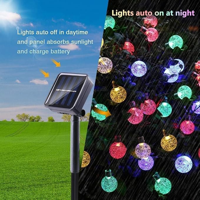 Toodour Solar String Lights Outdoor, 36ft 60 LED Globe String Light - Image 6