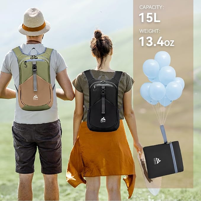15L Small Hiking Backpack for Men Women Lightweight Packable Backpack Foldable - Image 5