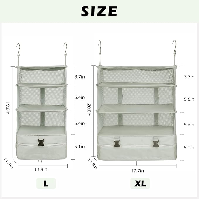 Surblue Hanging Closet Storage Bag Collapsible 3-Shelf Washable Oxford Fabric - Image 2