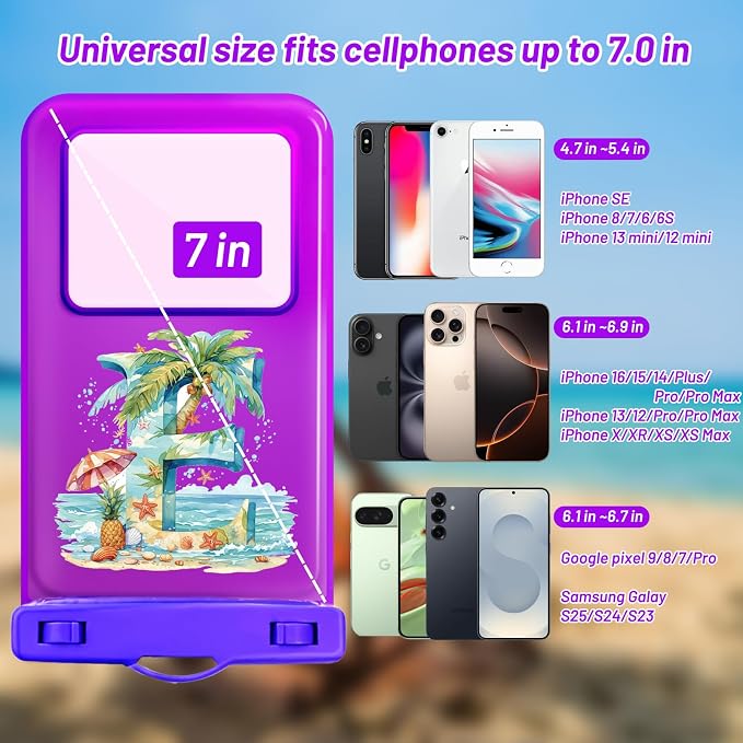 Personalized Initial Waterproof Phone Pouch Case - Image 2