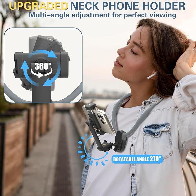 Beviliu Neck Phone Holder for Recording, Hands-Free POV/Vlog Neck Mount - Image 6