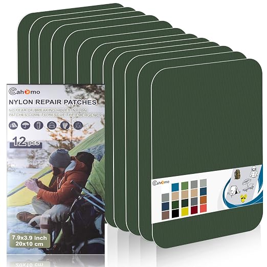 Cahomo 7.9x3.9 inch 12 PCS Nylon Repair Patch Nylon Repair Tape Self Adhesive by Cahomo