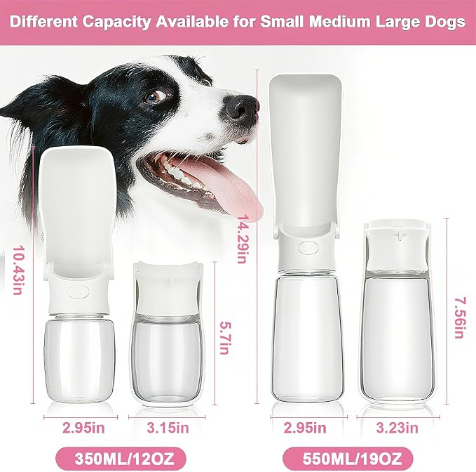 Portable Dog Water Bottle, Foldable Dog Water Bottle Leak Proof Dispenser - Image 4