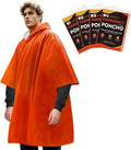 4 Pack Emergency Ponchos with Thickened Mylar Blanket Lining, Waterproof by Rasupro