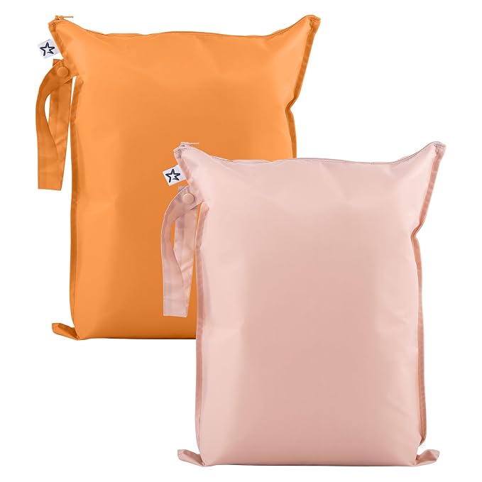 Tiny Twinkle Mess Proof Wet Bags | 2-Pack Reusable Waterproof Wet Bags by TinyTwinkle