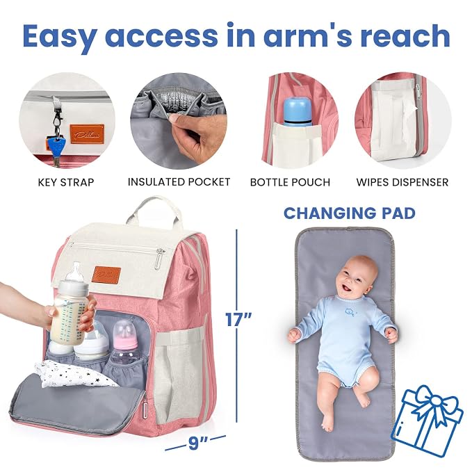 PILLANI Baby Diaper Bag Backpack - Image 3