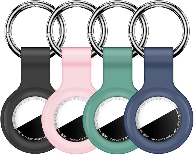 Linsaner 2|4 Pack Holder for AirTag 2nd Gen & 1st Gen, Silicone Case Keychain by Linsaner