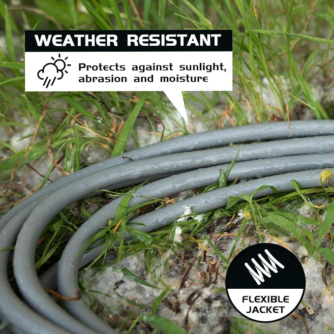 Indoor Outdoor Extension Cord Weatherproof, UL Listed, 16 Gauge 10FT Grey 3 - Image 3