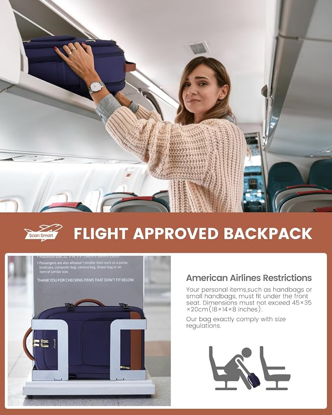 LOVEVOOK Travel Backpack For Women Flight Approved, 50L Large Carry On Backpack - Image 7