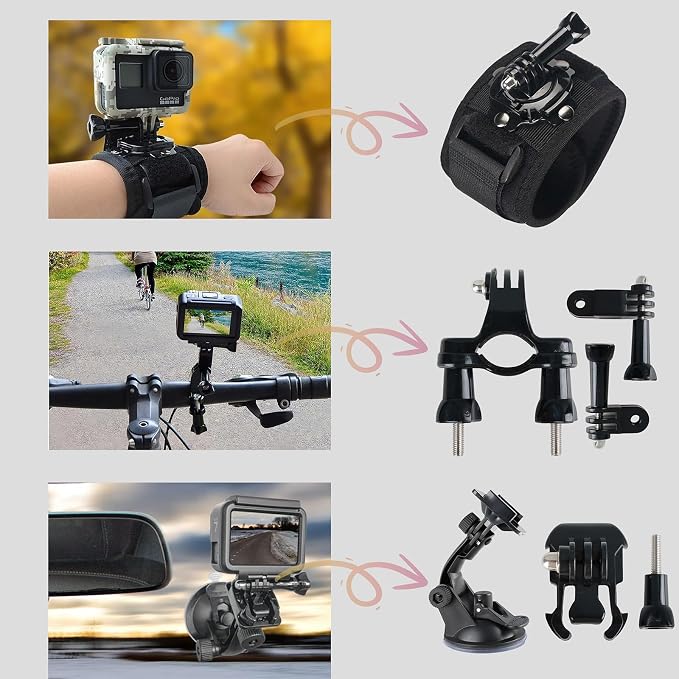 Action Camera Accessory for GoPro Hero 12/11/10/9/8/7/6/5 DJI Osmo Action 5 - Image 4