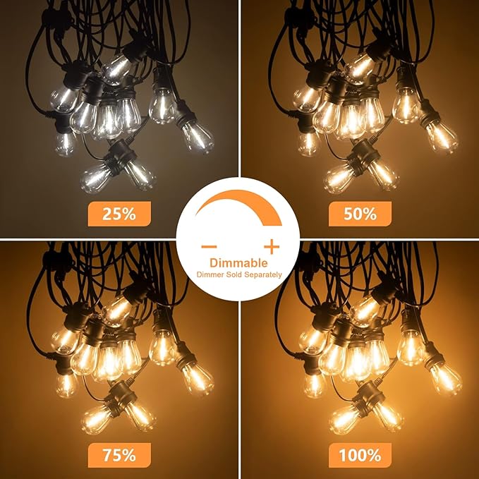 SUNTHIN Outdoor String Lights, 48FT Patio Lights - Image 4