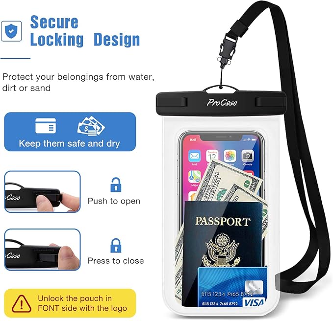 ProCase 6 Pack Waterproof Phone Pouch Dry Bag Underwater Case - Image 5