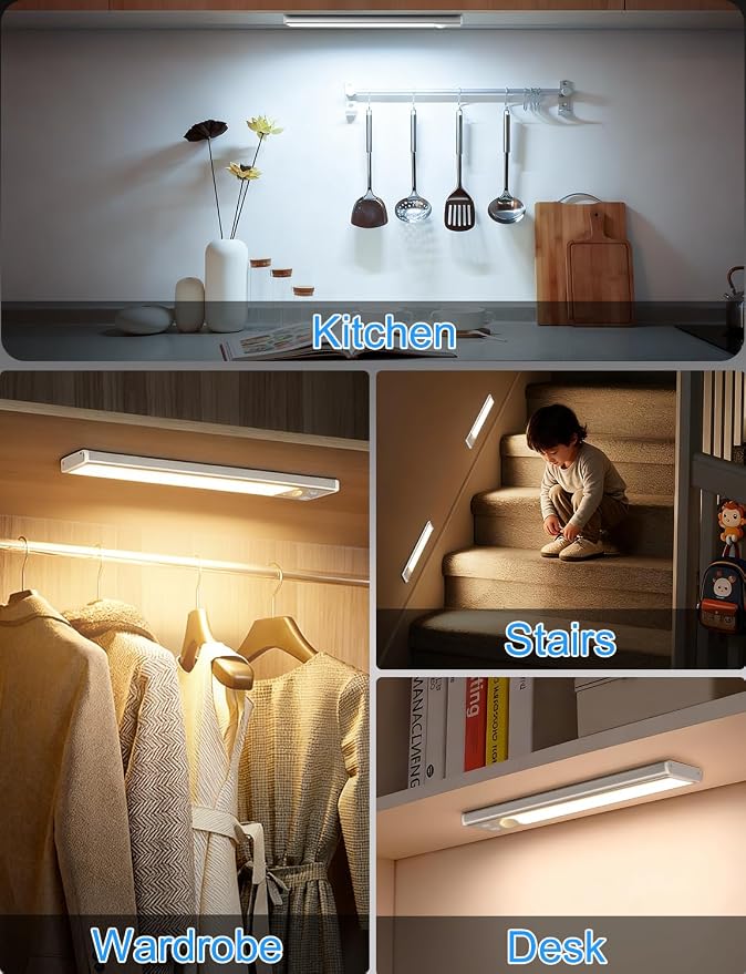 2000mAh Rechargeable Motion Sensor Light Indoor, Under Cabinet Lighting - Image 5