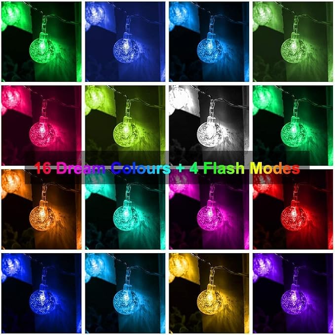Metaku RGB Globe String Lights Battery Operated 26ft 60LED Fairy String Lights - Image 6