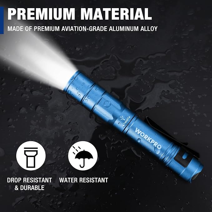 WORKPRO Rechargeable Pen Light, Mini Flashlight, 2 Pack Ultra-Compact EDC - Image 6