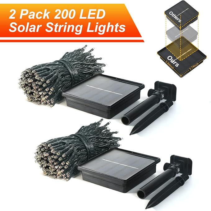 JMEXSUSS 2 Pack Solar String Lights Outdoor Waterproof, Total 400 LED 151FT - Image 9