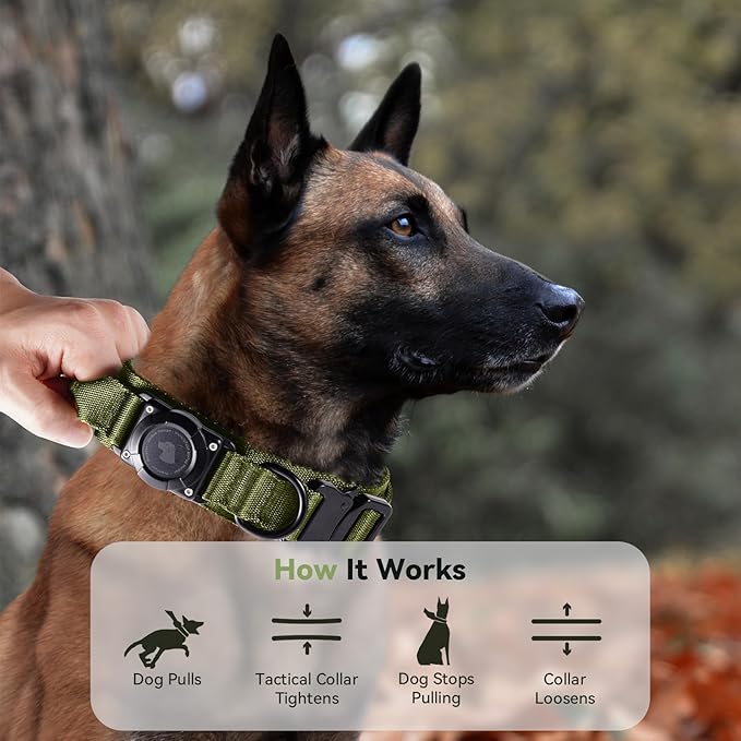 2026 Upgrade Waterproof AirTag Dog Collar, Military Tactical Dog Collar - Image 6