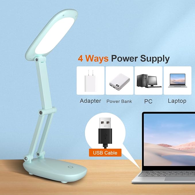 Akejrym LED Desk Lamp for Office Home & Battery Operated Lamp Rechargeable Lamp - Image 4
