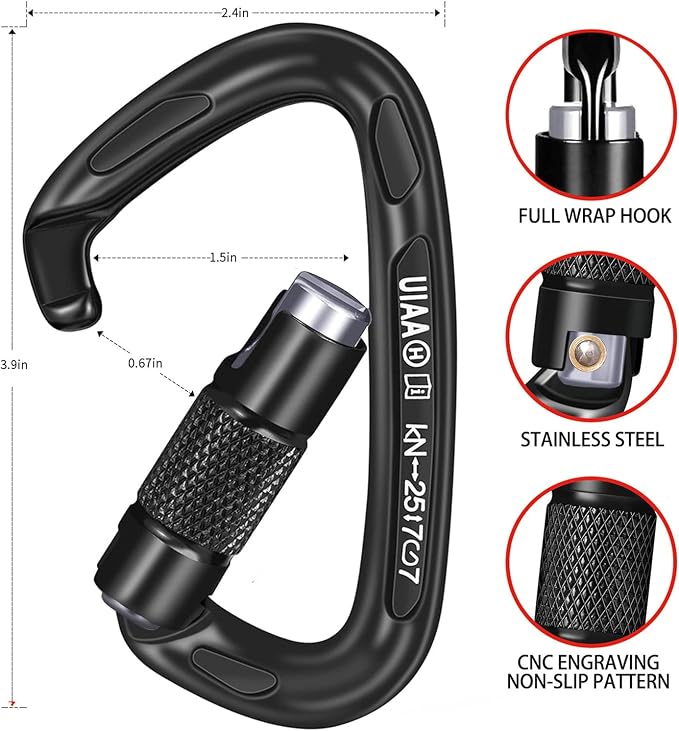 BEIFENG 25KN Auto Locking Carabiner - Image 2