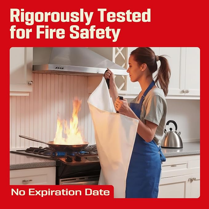 Emergency Fire Blanket 2 Pack 40"x40", Fire Suppression Blanket - Image 2