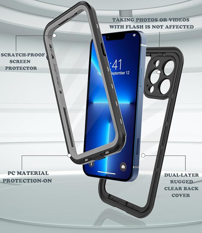 for iPhone 13 Pro Case Waterproof Shockproof Dustproof Full-Body Sturdy - Image 6