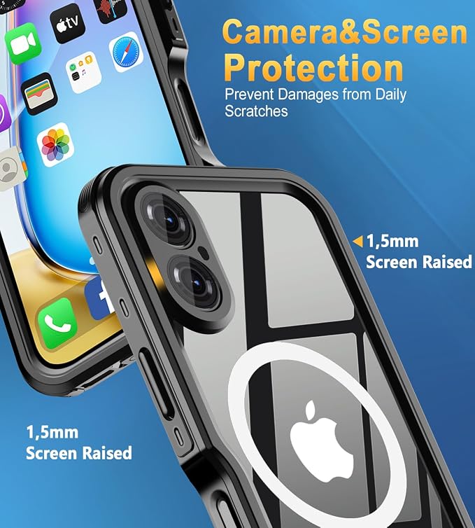 for iPhone 16 Case Waterproof, Full Body Underwater Dustproof Shockproof Case - Image 3