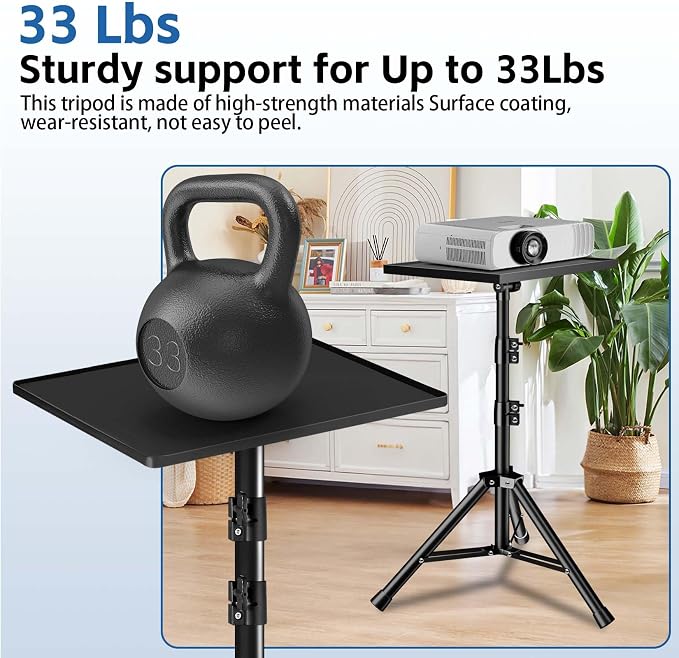 Projector Stand, 33LB Load Bearing & 22-55" Height Adjustable, - Image 2