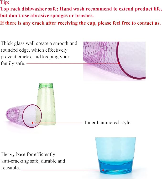 KOXIN-KARLU Hammered 26-ounce Plastic Tumbler Acrylic Glasses - Image 3
