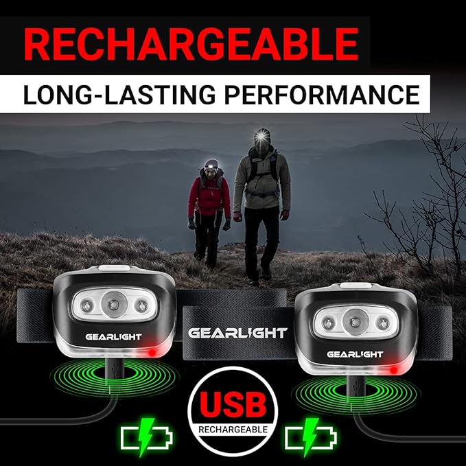 GearLight USB Rechargeable Headlamp Flashlight - Image 2
