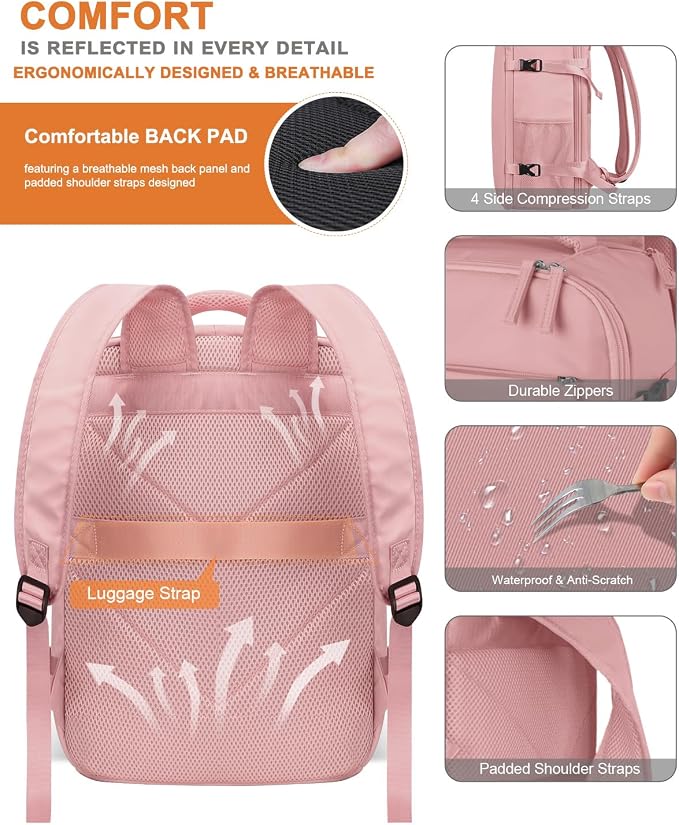 Capolo Travel Backpack for Women Men Waterproof Laptop Backpack Airlines - Image 6