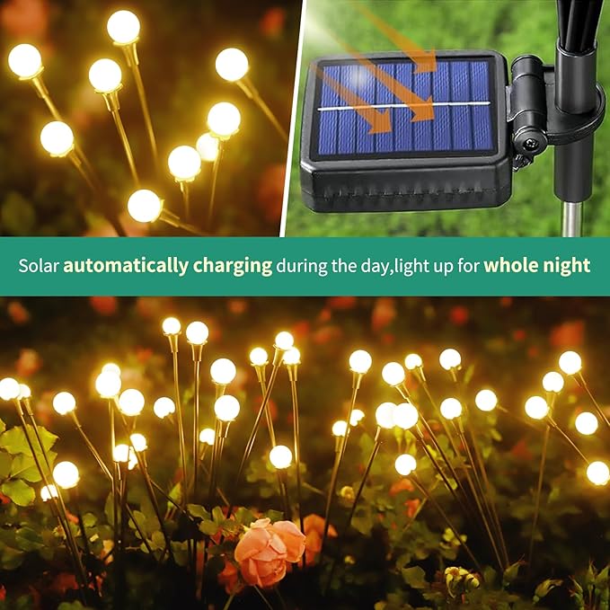 vignuto Solar Lights Outdoor Waterproof, 8 Packs 64LED, Solar Garden Lights - Image 3