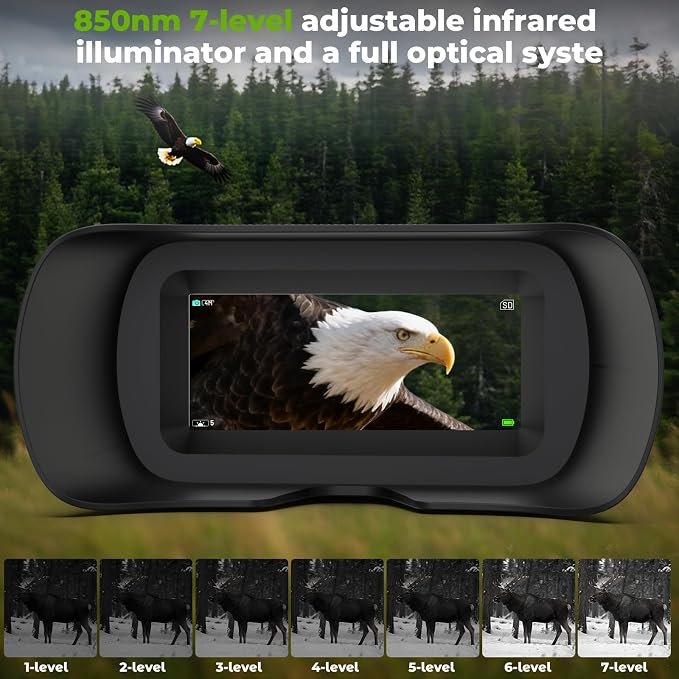 WOSPORTS 4K Night Vision Goggles, 64GB TF Card, 1315FT Infrared Night Vision - Image 4