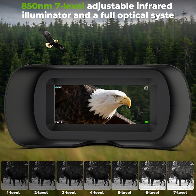 WOSPORTS 4K Night Vision Goggles – up to 80X Total Magnification, 10X Optical + - Image 4