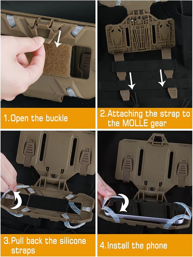 Tactical Gear Plate Carrier Vest Accessories Phone Chest Mount Holder - Image 6
