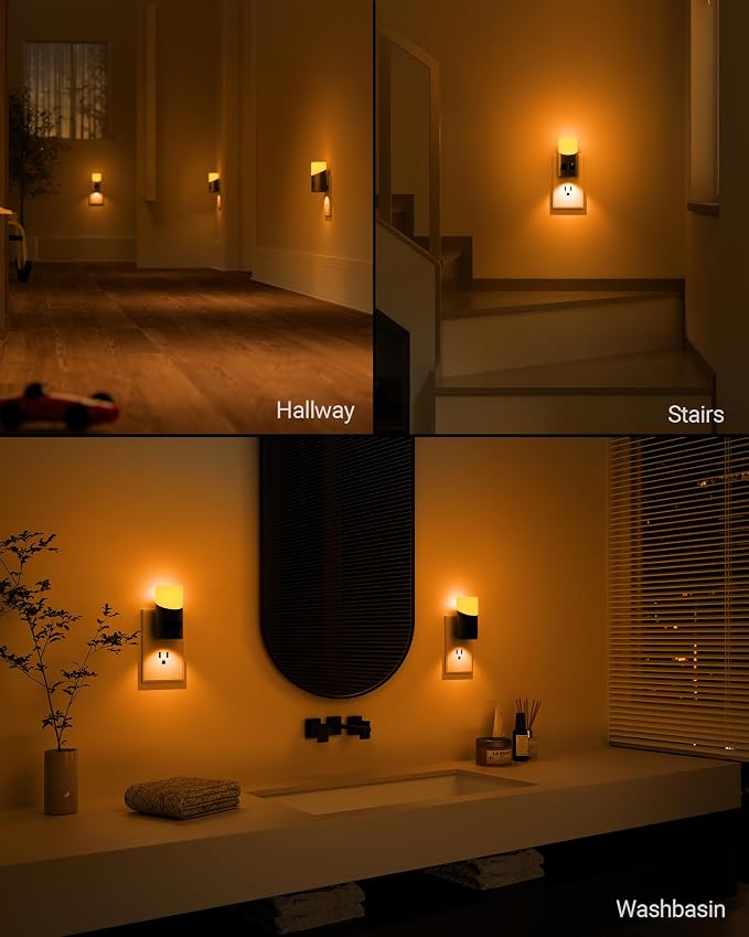 Lyridz Amber Night Light with Motion Sensor, 1-150LM Dimmable Plug-in - Image 6