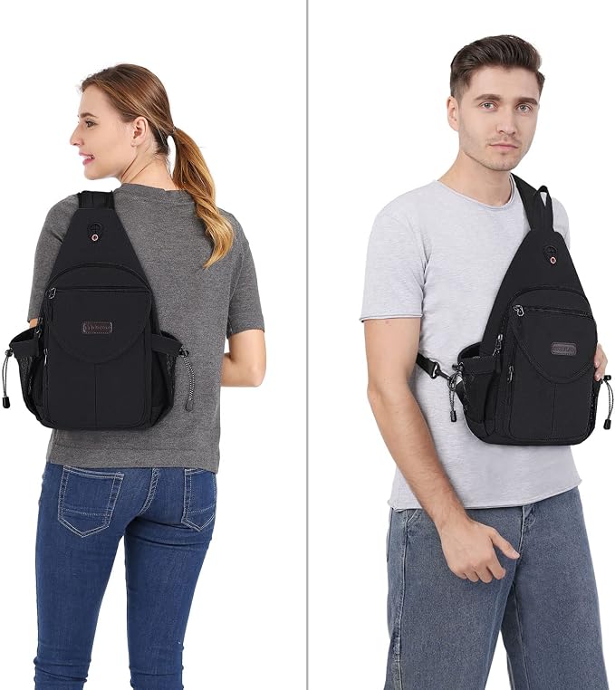 MOSISO Sling Backpack, Canvas Crossbody Hiking Daypack Bag - Image 6