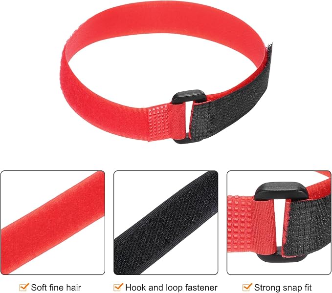 MECCANIXITY 5Pcs Reusable Battery Tie Down Straps, 0.8x16" Red Nylon - Image 3