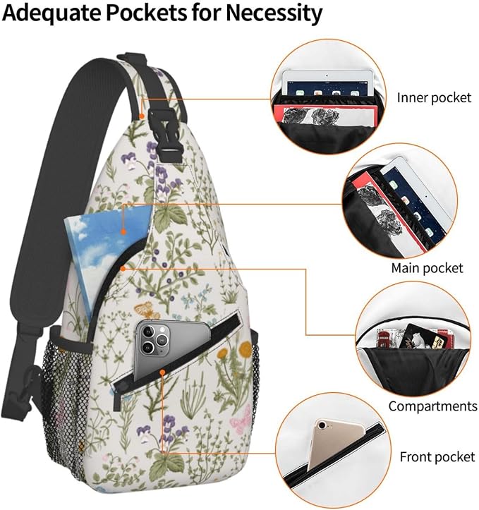 Tropical Floral Plant Crossbody Sling Bag - Image 3
