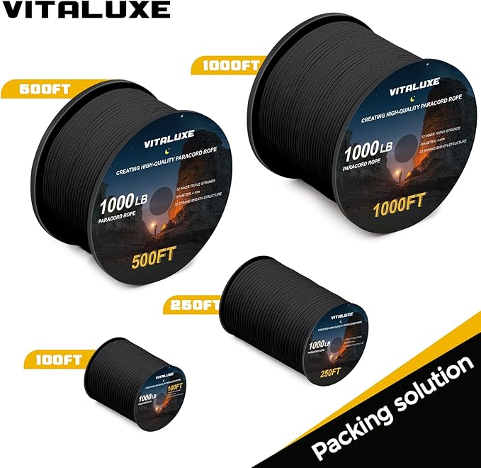 1000lb Paracord Rope, 4mm 12 Triple Strands Paracord, Heavy Duty Tactical - Image 6