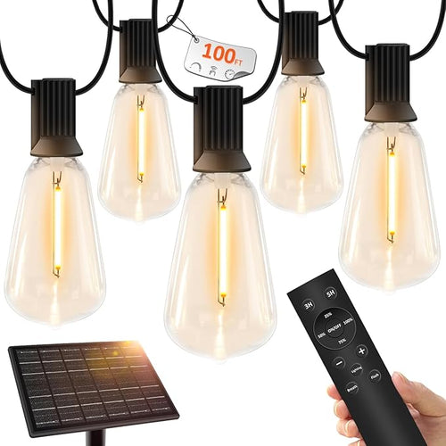 100 FT Solar String Lights Outdoor Waterproof by YOYONACY