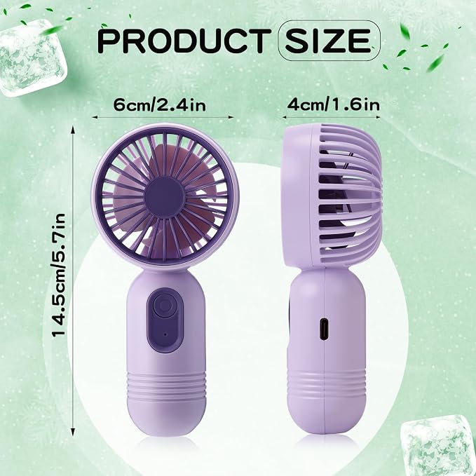 Rossesay 6 Pcs Mini Portable Fan Bulk Cute Handheld Lightweight Small Little - Image 3