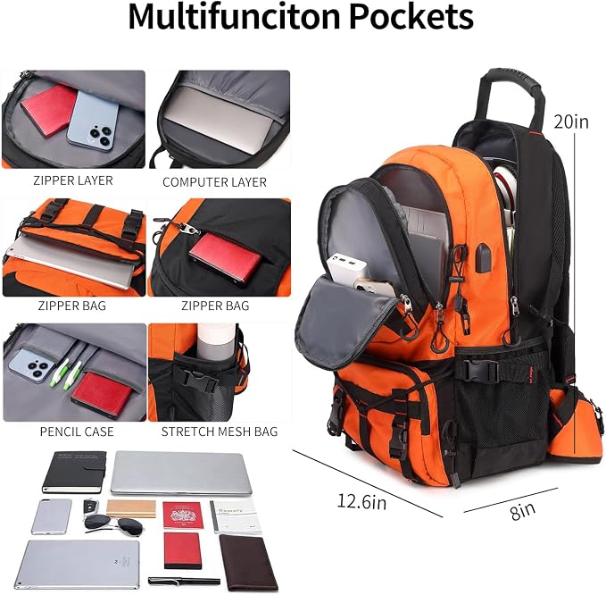 Nerlion 40L Hiking Backpack Travel Backpack - Image 3