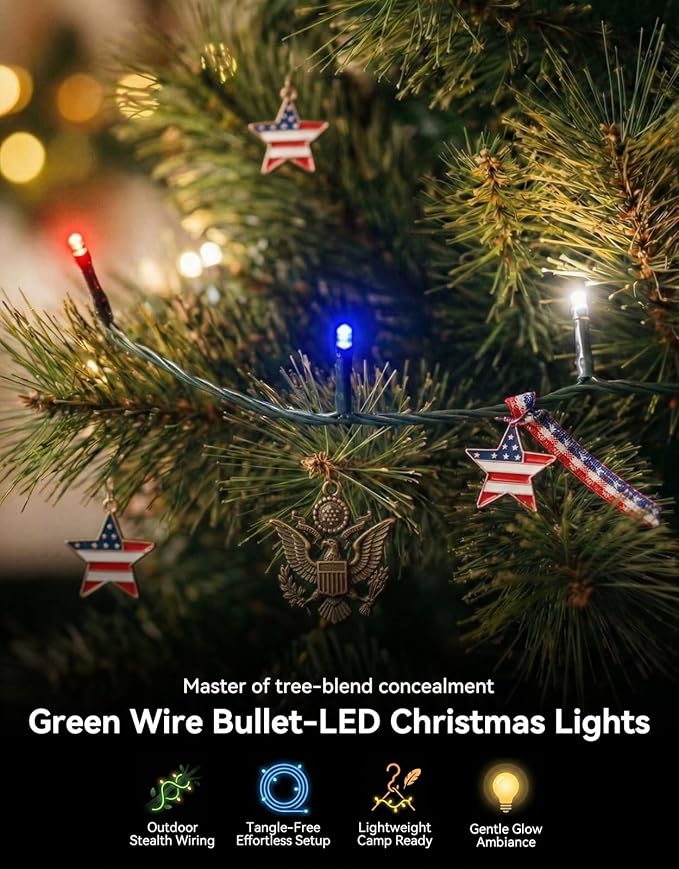 LitHome 4th of July Decorations Outdoor Waterproof, 99FT 300 LED String Lights - Image 6