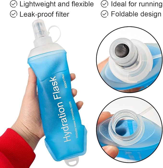 WILDREEDS 500ml Soft Flask, TPU Collapsible Soft Water Bottle - Image 2