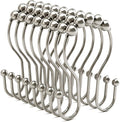 Shower Curtain Hooks Brushed Nickel Shower Curtain Rings Rust Proof, Bathway by Bathway