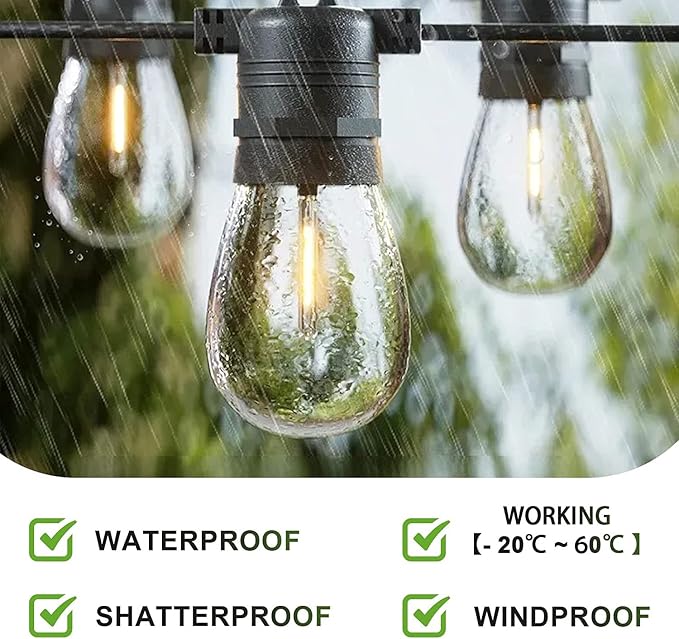 Jslinter 24-Pack LED 1W String Light Bulbs, S14 Plastic Shatterproof Edison - Image 5