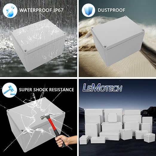 LeMotech Junction Box IP67 Waterproof Dustproof ABS Plastic Project Box - Image 8